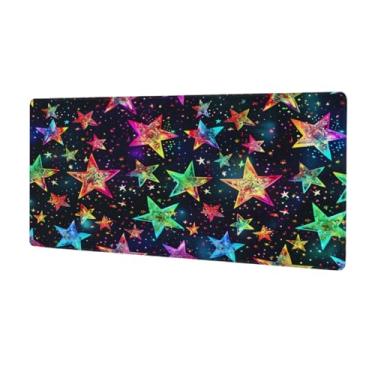 Imagem de Tapete de mouse grande e engraçado galáxia estrela colorido à prova d'água para computador estendido tapete protetor de mesa antiderrapante base de borracha para escritório, computador, teclado