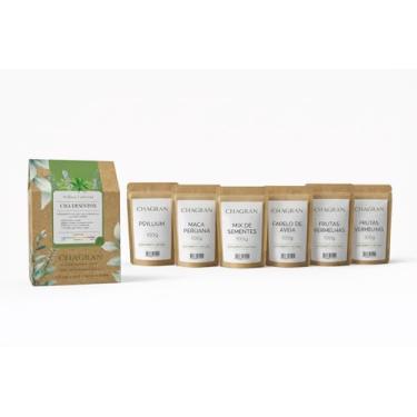 Imagem de Kit nutri: psylium, maca peruana, farelo de aveia, frutas vermelhas desidratadas (cranberry e goji berry), mix de sementes (quinoa, chia, linhaça, gergelim, mostarda) - 100g cada + 45g Chá Desintox Chagran (rende 30 xícaras)