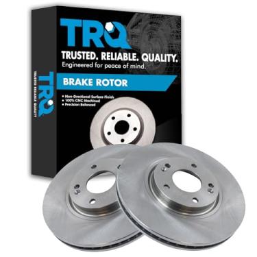 Imagem de TRQ Conjunto de par de rotores de freio a disco dianteiro para Kia Amanti 2004-2009 / Hyundai Azera 2006-2011 / Hyundai XG350 2003-2005