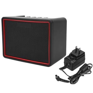 Imagem de RiToEasysports Amplificador de Guitarra Elétrica, Amplificador de Mesa Portátil de 3W Com Dente Azul, Entrada Auxiliar, Atraso, Reverberação, Modos de Bateria, para Prática Interna e (plugue