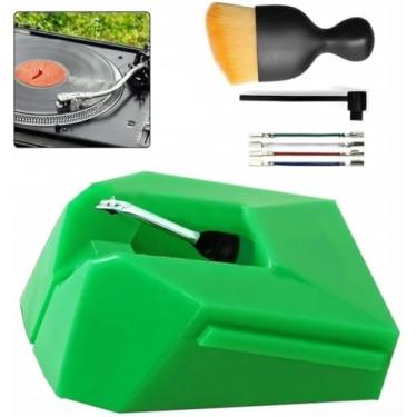 Imagem de AT-VMN95E Kit de substituição de caneta giratória para Audio-Technica AT-LP60X/LP120X USB - agulhas de diamante + 2 escovas de limpeza + fio, instalação fácil sem ferramentas, compatível com VM95E