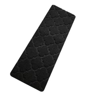 Imagem de Tapete Antiderrapante para Escadas, Preto, 20x76cm, Proteção Antiquedas para Pets, Crianças e Idosos, Padrão Quatrefoil