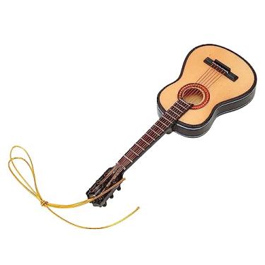 Imagem de Generic Ornamento de Modelo de Guitarra de Madeira Realista Em Miniatura para Estudo de Sala de Estar de árvore de Natal, Decoração de Madeira Maciça Premium para Amantes de Música, Decoração de Festa