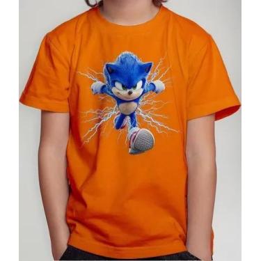 Imagem de Camiseta Camisa Infantil Juvenil Menino Menina Desenho Soni c Ouriço A