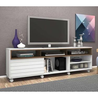 Imagem de Rack Genova Brancoe Amêndoa 180 cm - Mobly