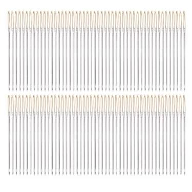 Imagem de WALFRONT Agulhas de Ponto Cruz de Aço Inoxidável 100 Unidades Com Olho Grande, Conjunto de Agulhas de Bordado Premium para Artesanato de Costura e Projetos de Costura Cruzada (aço inoxidável)