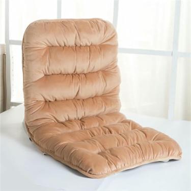 Imagem de Almofada macia para cadeira de encosto alto, almofada antiderrapante de peça única para encosto e assento, almofadas de pelúcia espessas para cadeira de balanço com amarras