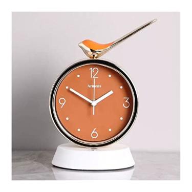 Imagem de pcagfaajmh Relógio de manto, relógio criativo para decoração de pássaros, relógio de quartzo silencioso, quarto, cabeceira, lâmpada noturna, relógio de mesa, relógio de pêndulo, relógio de mesa