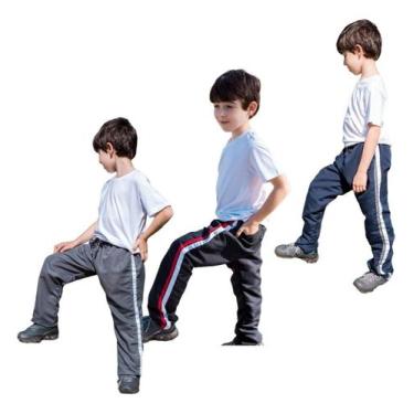 Imagem de Kit 10 Calças Masculina Infantil Tactel Agasalho Inverno 271 - J94, Co