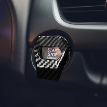 Imagem de DUSCOKE Capa de botão Push to Start para decoração de carro, acabamento de liga de zinco, botões de parada de partida do motor do carro, adesivo protetor de interruptor de ignição de um botão para