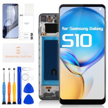 Imagem de Incell LCD para Samsung Galaxy S10 tela de substituição com moldura G973W G9730 G973F G973U Tela LCD sensível ao toque digitalizador conjunto completo com peças de reparo (não para S10 Plus, sem