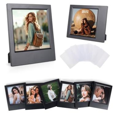 Imagem de HIYQIN Pacote com 8 molduras para fotos de mesa Polaroid i-Type Now/OneStep2/Flip/Lab, moldura fotográfica instantânea de 10 x 8 cm, moldura para exibição de pequenas molduras para câmera da série 600