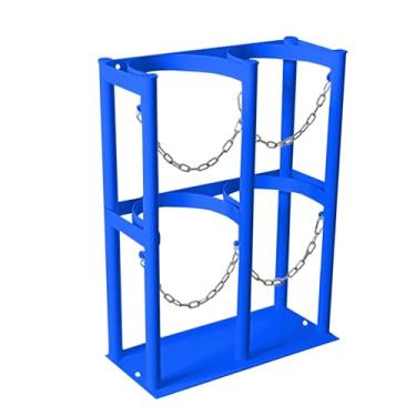 Imagem de Rack de armazenamento de cilindro de oxigênio 8/9/10L - corrente ajustável, suporte independente para casa e clínicas - Transportador de cilindro durável para laboratório/hospital (C 45 cm/17,7 pol.)