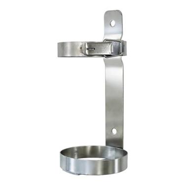 Imagem de Suporte de parede de cilindro de oxigênio com prateleira fixa - Armazenamento médico universal de oxigênio para cilindros tamanho E, suporte de laboratório independente para economia de espaço