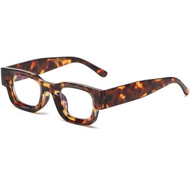 Imagem de AIEYEZO Óculos de sol retangulares grossos modernos para mulheres e homens anos 90, retrô, grosso, quadrado, polarizado, proteção UV400, Z3 Óculos de luz azul/tartaruga, MM