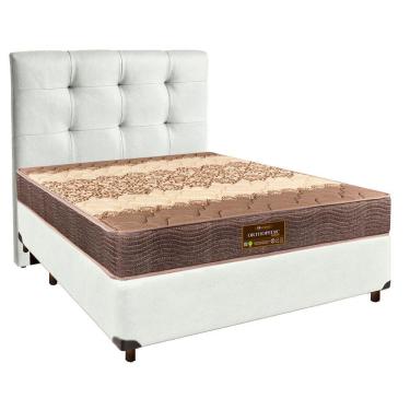 Imagem de Conjunto Cama Box Branco Casal + Colchão D26 Ortophedic Sankonfort + Cabeceira
