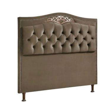 Imagem de Cabeceira Estofada Holanda 0,90 Solteiro Veludo Shop Das Cabeceiras Marrom Castor