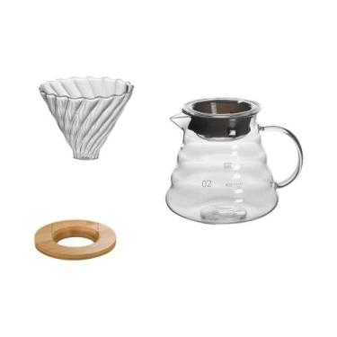 Imagem de Conjunto De Filtro De Café Manual De 600ml, Funil Reutilizável, Chalei