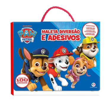 Imagem de Maleta Diversão e Adesivos Patrulha Canina Ciranda Cultural com 3 Livros e mais de 100 Adesivos