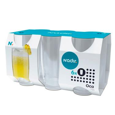 Imagem de Jogo de Copos Multiuso Oca de Vidro 400ml 6 Unidades - Nadir 7629