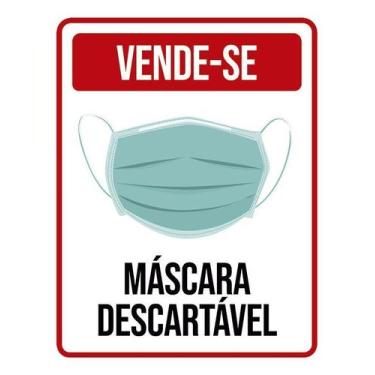 Imagem de Kit 10 Placa Acm Vende-Se Máscara Descartável 18X23 - Sinalizo