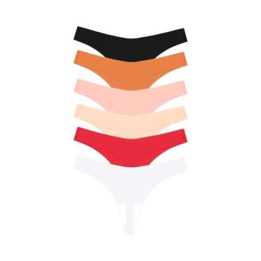 Imagem de Conjunto De 6 Calcinhas Tanga Seamless Em Seda Gelada Para Mulheres, R