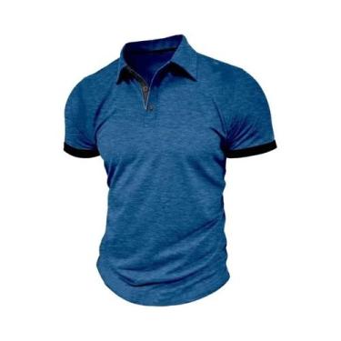 Imagem de Camisa Polo Masculina Oversize De Verão, Manga Curta, Cor Sólida, Resp