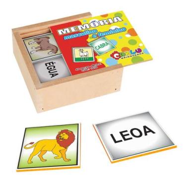Imagem de Memória Masculino e Feminino Jogo Pedagógico Lúdico Brinquedos Educati