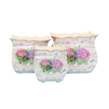 Imagem de Vasos Cachepot De Metal 18Fx-865C Jogo 03 Peças