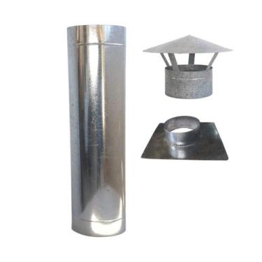 Imagem de Kit Chaminé Tubo 1m 7 Pol Galvanizado Chinês Adaptador - INOX LAURINDO