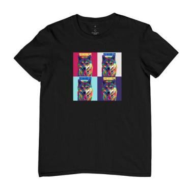 Imagem de Camiseta Masculina Shiba Pop Art - Reserva INK, G, Preto