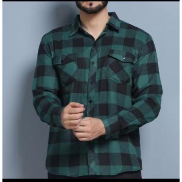 Imagem de Camiseta Xadrez Flanelada Manga Comprida Com Bolsos  PREMIUM - CJ WEAR