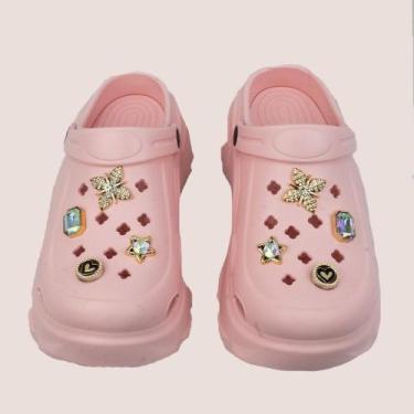 Imagem de Babuche Sandalia Plataforma Unissex Massageador - BRISA PES, Rosa, 37