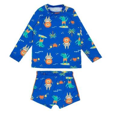 Imagem de Conjunto Infantil Praia Menino Camisa Sunga Proteção Solar - Fabricaçã