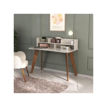 Imagem de Escrivaninha Penteadeira Feminina Sofia Mesa Escritório 120cm 5 Nichos