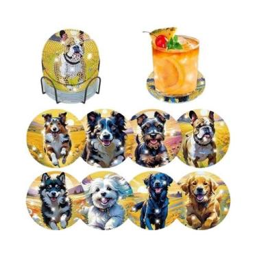 Imagem de Conjunto De 8 Porta-Copos Com Strass Dog Beach Lighthouse, Resistentes