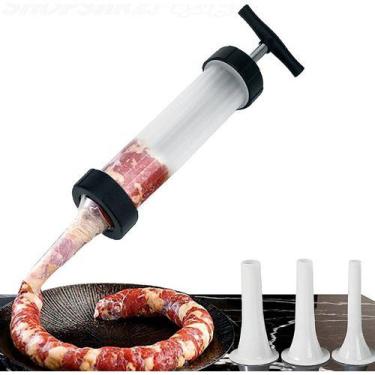 Imagem de Embutidora Ensacadeira Canhão De Encher Linguiça 3 Funis - Bja