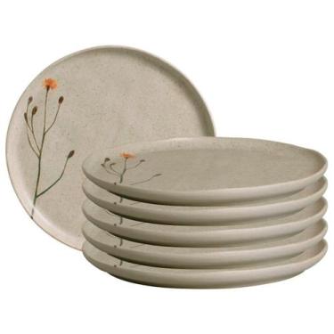 Imagem de CONJUNTO C/ 6 PRATOS DE SOBREMESA BIO STONEWARE CAMPESTRE Ø 21,5cm - P