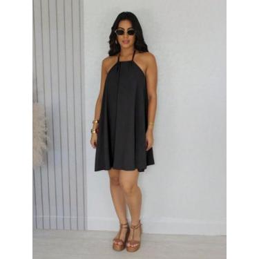 Imagem de Vestido Curto Soltinho Feminino Alças Finas Elegante Leve - rezie, Pre