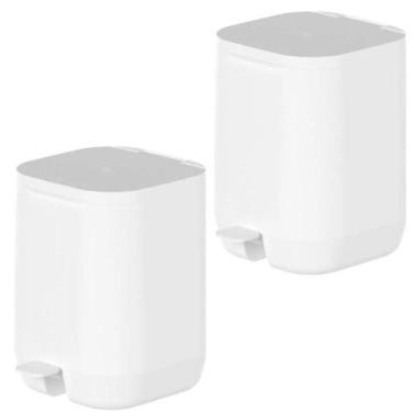 Imagem de Lixeira de Pedal Modelo Aura 6L Marca Ou - Cozinha Banheiro -, Kit_2_B