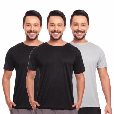 Imagem de Kit 3 Camisas Academia Esportiva Com Proteção Uv Masculina-Masculino