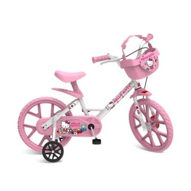 Imagem de Bicicleta Aro 14 Hello Kitty Rosa Bandeirante