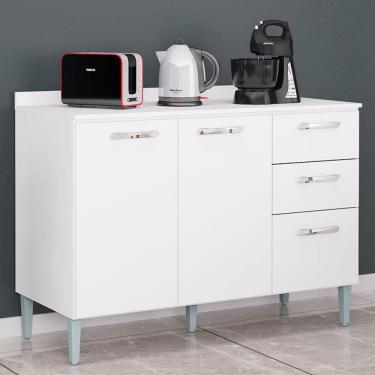 Imagem de Balcão de Cozinha Ambiente Lavinia Branco - Poquema