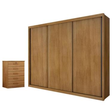 Imagem de Guarda Roupa Casal Palazzo e Gaveteiro Suiça Cumaru 23 - Novo Horizonte