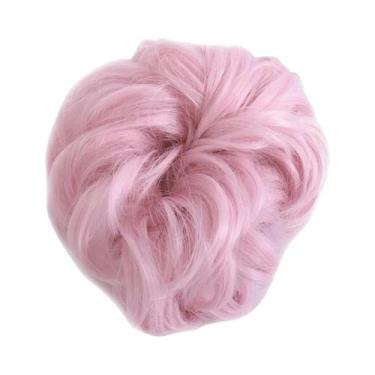 Imagem de Peruca De Coque Desgrenhado Volumoso Com Faixa De Cabelo Cacheado De S