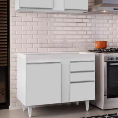 Imagem de Balcão de Cozinha Lavanderia sem Tampo 02 Gavetas Bia 100 cm L06 - D'R