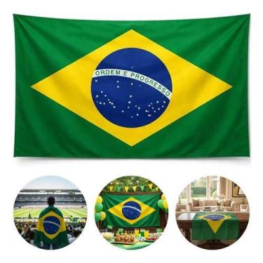 Imagem de Bandeira Brasil 90x130cm Tecido Copa Do Mundo Grande Verde/ Amarelo - 