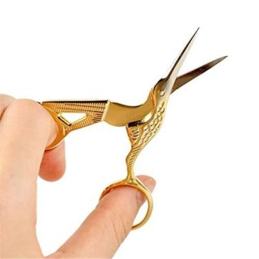 Imagem de Tesoura Cegonha Reta Dourada Beuty Tools - Corte Preciso - Importado
