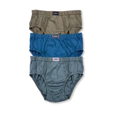 Imagem de Kit c/ 3 Cueca Slip Algodão Conforto Lisa Doka, P