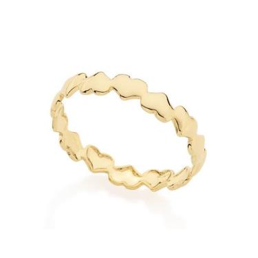 Imagem de Anel Formado Por Coracoes Invertidos. Tamanho:24Cor:Dourado - Rommanel